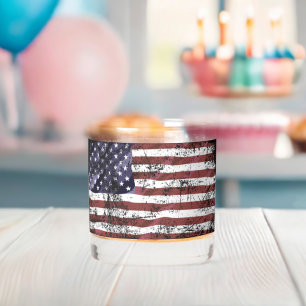 Zerfetzte amerikanische Flagge Whiskyglas