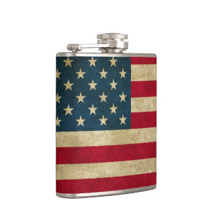 Zerfetzte Grunge-amerikanische Flagge Flachmann