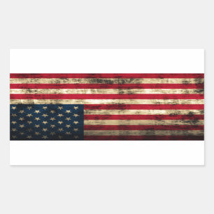 Zerfetzte Grunge-amerikanische Flagge Rechteckiger Aufkleber
