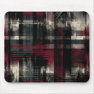 Zerfetzte grungige alternative Grunge-Karomuster Mousepad