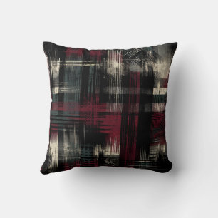 Zerfetzte Grungy Alternative Grunge Karomuster Kissen