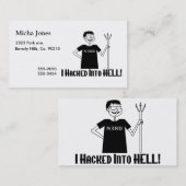 Zerhackt in Höllen-Nerd Visitenkarte (Vorne/Hinten)