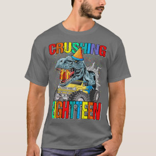 Zerkleinern achtzehn Geburtstagsmonster Truck Dino T-Shirt