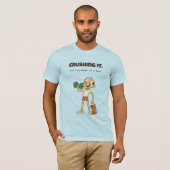 Zerkleinern - Funny Gym Cartoon T - Shirt (Vorne ganz)