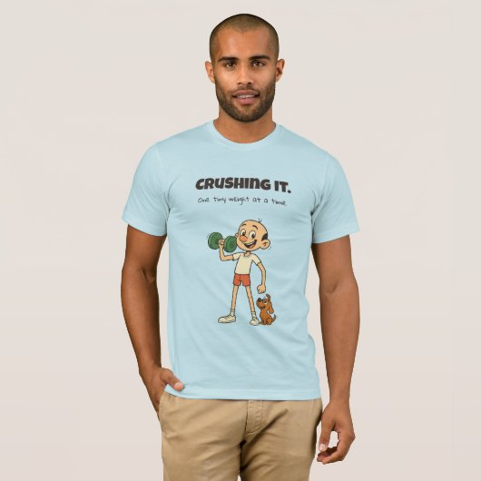 Zerkleinern - Funny Gym Cartoon T - Shirt (Vorne ganz)