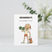 Zerkleinern - Funny Gym Postcard mit Nino & Dog Postkarte (Stehend Vorderseite)