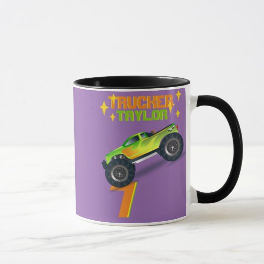 Zerkleinern MONSTEK TRUCK Kindergeburtstag AGE NAM Tasse (Rechts)