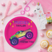 Zerkleinern MONSTER TRUCK Girls Pink Vielen Dank Pappteller (Party)