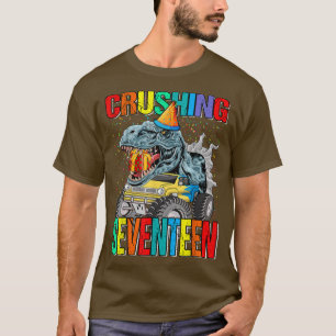 Zerkleinern siebzehn Geburtstagsmonster Truck Dino T-Shirt