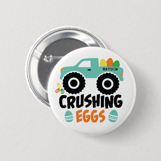 Zerkleinern von Eiern Cool Moderner Osterhubwagen  Button (Vorne & Hinten)