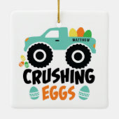 Zerkleinern von Eiern Cool Moderner Osterhubwagen Keramikornament (Rückseite)