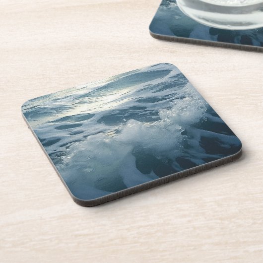 Zerkleinernde Schaumwellen Getränkeuntersetzer (Linke Seite)