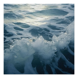 Zerkleinernde Schaumwellen Poster