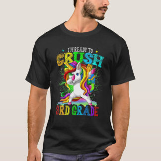 Zerkleinerung der 3D-Grade Dabbing Einhorn zurück  T-Shirt