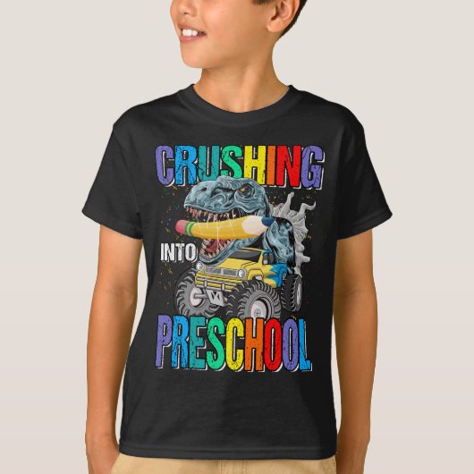 Zerkleinerung in das Vorschulmonster Truck Dinosau T-Shirt (Vorderseite)
