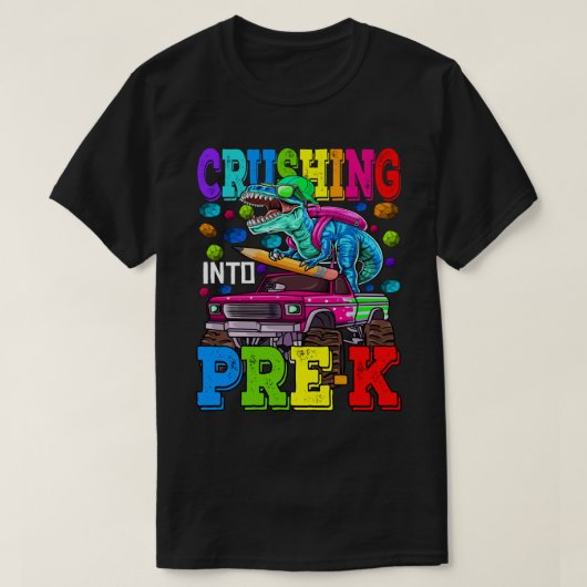 Zerkleinerung in den Pre-K Monster Truck Dinosaur T-Shirt (Design vorne)