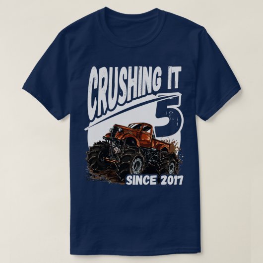 Zerkleinerung seit 2017 Monster Truck 5. Geburtsta T-Shirt (Design vorne)