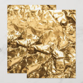 Zerknitterte goldene Falten Einladung (Vorne/Hinten)