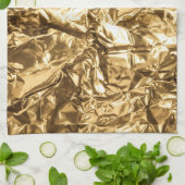 Zerknitterte goldene Falten Geschirrtuch (Gefaltet)