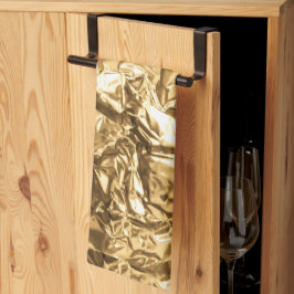 Zerknitterte goldene Falten Geschirrtuch