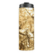 Zerknitterte goldene Falten Thermosbecher (Vorderseite)