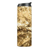 Zerknitterte goldene Falten Thermosbecher (Nach links gedreht)
