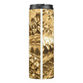 Zerknitterte goldene Falten Thermosbecher (Rückseite)