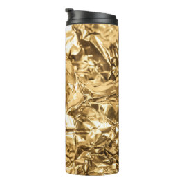 Zerknitterte goldene Falten Thermosbecher