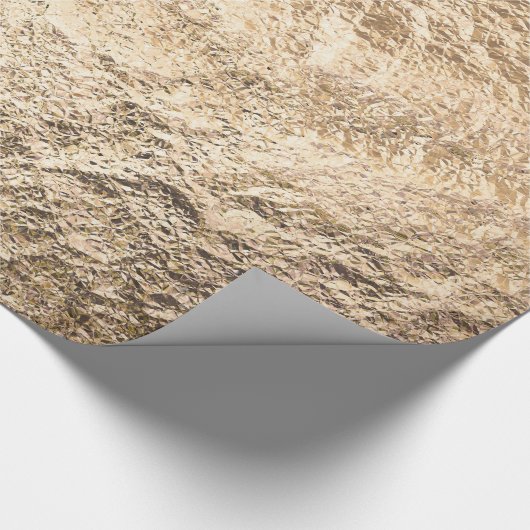 Zerknitterte Goldtextur Geschenkpapier (Ecke)