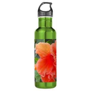 Zerknitterte Orange Blume Trinkflasche