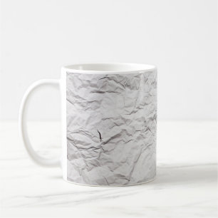 Zerknitterte Papiertextur, detaillierter Hintergru Kaffeetasse