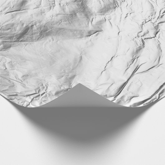 Zerknitterte Silberfolieneffekte Aluminium geschru Geschenkpapier (Ecke)