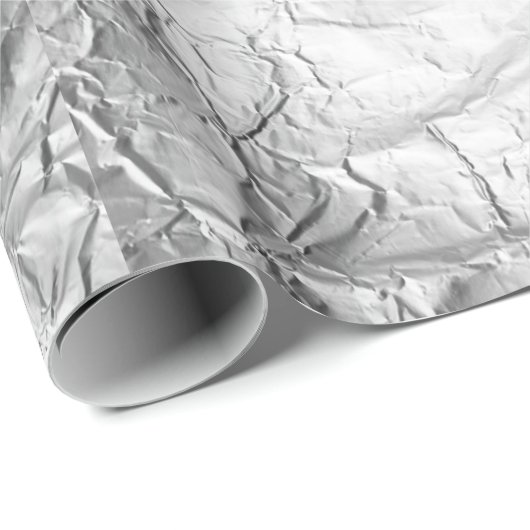 Zerknitterte Silberfolieneffekte Aluminium geschru Geschenkpapier (Rolleneckpunkt)