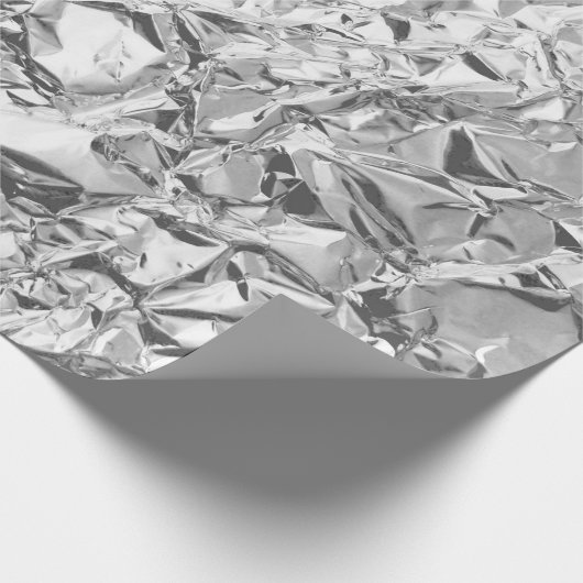 Zerknitterte Silberfolieneffekte Aluminium geschru Geschenkpapier (Ecke)