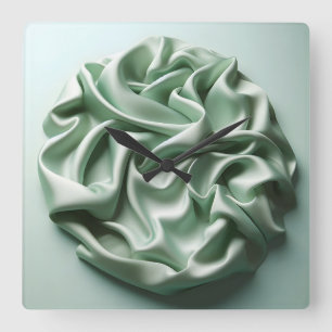zerknitterter Satin Quadratische Wanduhr