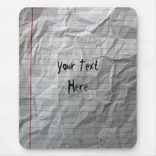 Zerknittertes gezeichnetes Papier Mousepad (Vorne)