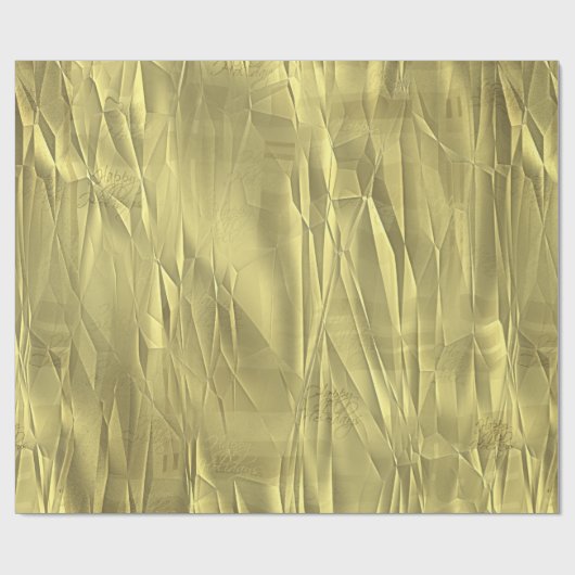 Zerknittertes Goldfolien-WeihnachtsPackpapier Geschenkpapier (Flach)