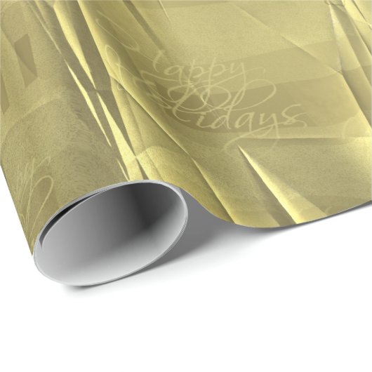 Zerknittertes Goldfolien-WeihnachtsPackpapier Geschenkpapier (Rolleneckpunkt)