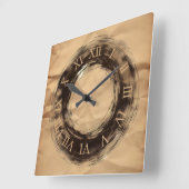 zerknittertes Papier Quadratische Wanduhr (Winkel)