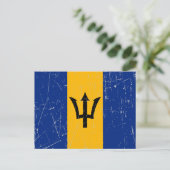 Zerkratzte und beschädigte Flagge von Barbados Postkarte (Stehend Vorderseite)