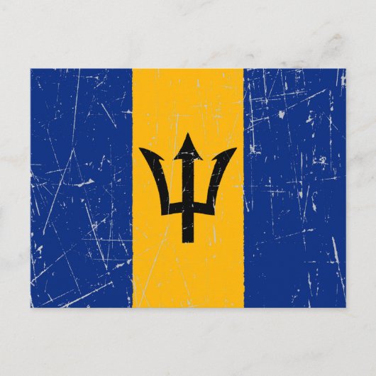 Zerkratzte und beschädigte Flagge von Barbados Postkarte (Vorderseite)