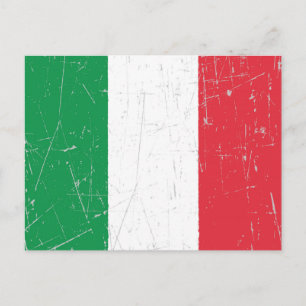 Zerkratzte und beschädigte italienische Flagge Postkarte