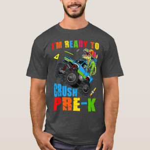 Zermalmer Pre-k Dinosaurier Monstertruck Zurück zu T-Shirt