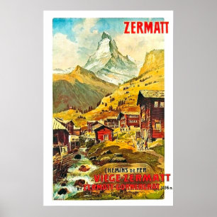 Zermat, Berggipfel, Schweiz, Sommeraufnahme Poster
