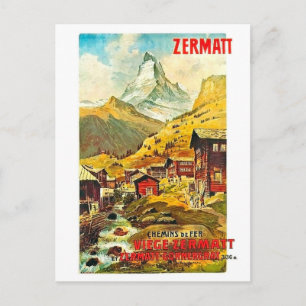 Zermat, Berggipfel, Schweiz, Sommeraufnahme Postkarte