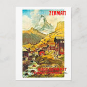 Zermat, Bergspitze, Schweiz, Sommer Vintag Postkarte (Vorderseite)