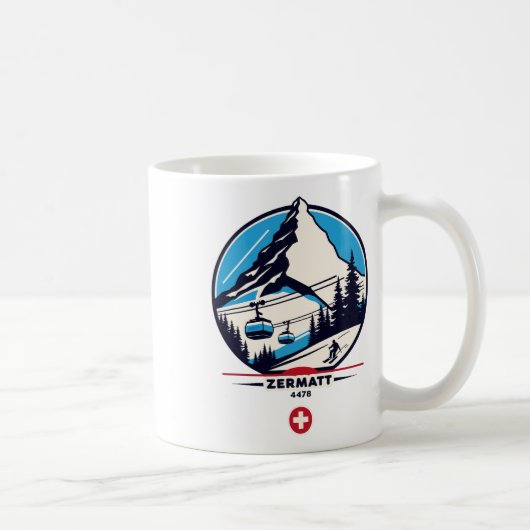 Zermatt 4478 - Skifahren auf dem Problemhorn Kaffeetasse (Rechts)