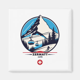 Zermatt 4478 - Skifahren auf dem Problemhorn Magnet