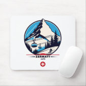 Zermatt 4478 - Skifahren auf dem Problemhorn Mousepad (Mit Mouse)