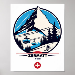 Zermatt 4478 - Skifahren auf dem Problemhorn Poster